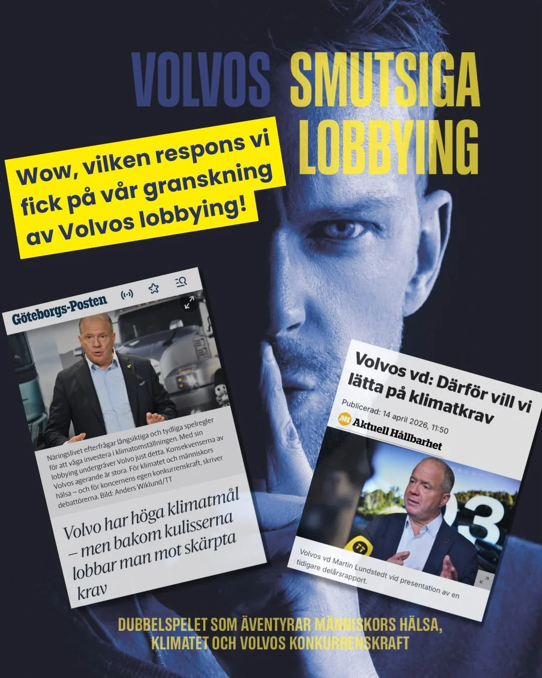 Wow, vilken respons v&aring;r granskning av Volvos p&aring;verkansarbete fick! 

V&aring;r kritik n&aring;dde &auml;nda till Volvo Groups ledning &ndash; som blev tvingade att svara. Som v&auml;rldens n&auml;st st&ouml;rsta lastbilstillverkare har ko