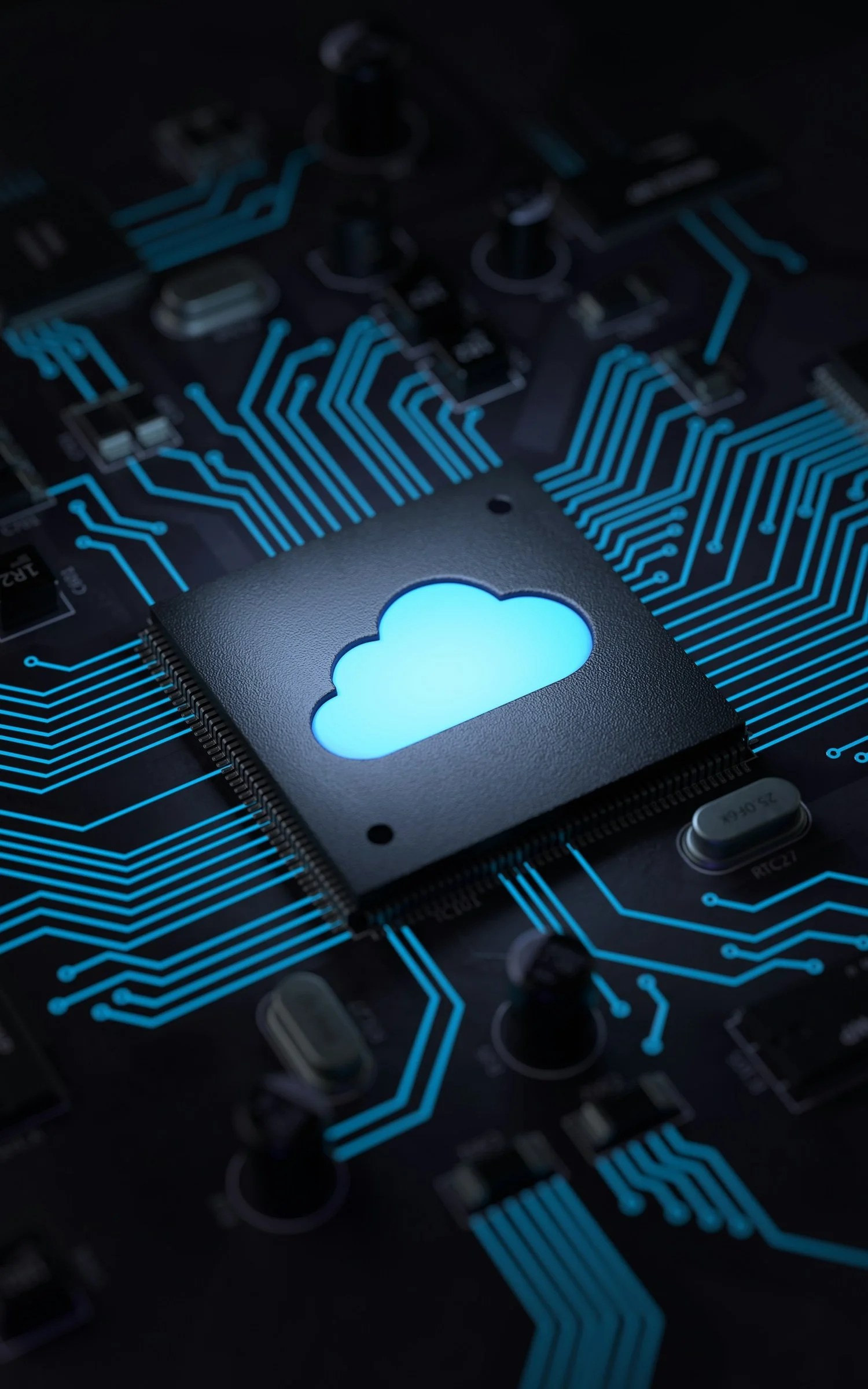 3d rendered image of cloud security