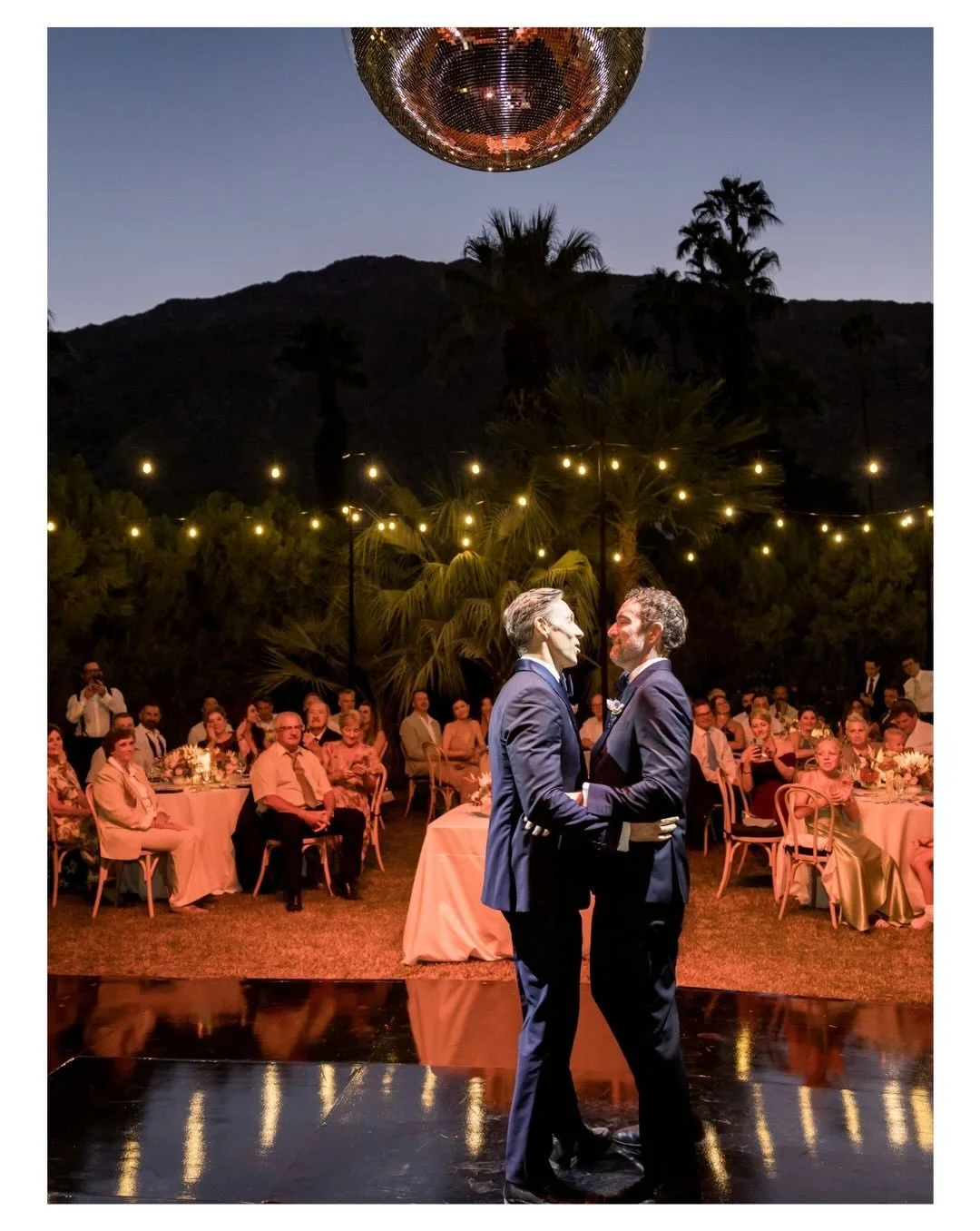 Peter and Gavin marry at Ingleside Inn, and Melvins in Palm Springs.
With a well hung 38 inch Disco Ball, for the dinner and Party!!!!
Classic Palm Springs. Built in 1922, the Ingleside Inn became a legendary Palm Springs hideaway for Hollywood&rsquo