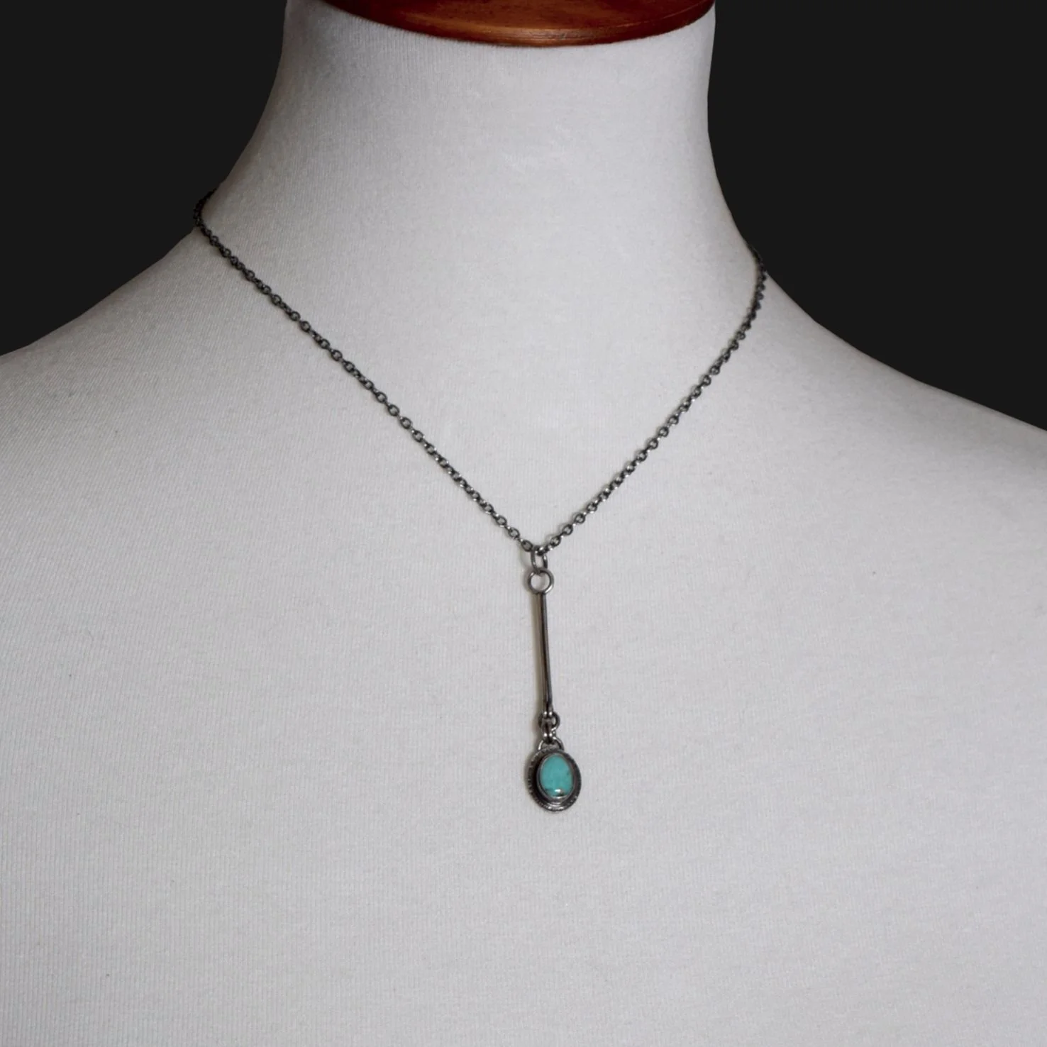Petite Carico Lake Turquoise Dangle Pendant in Sterling Silver