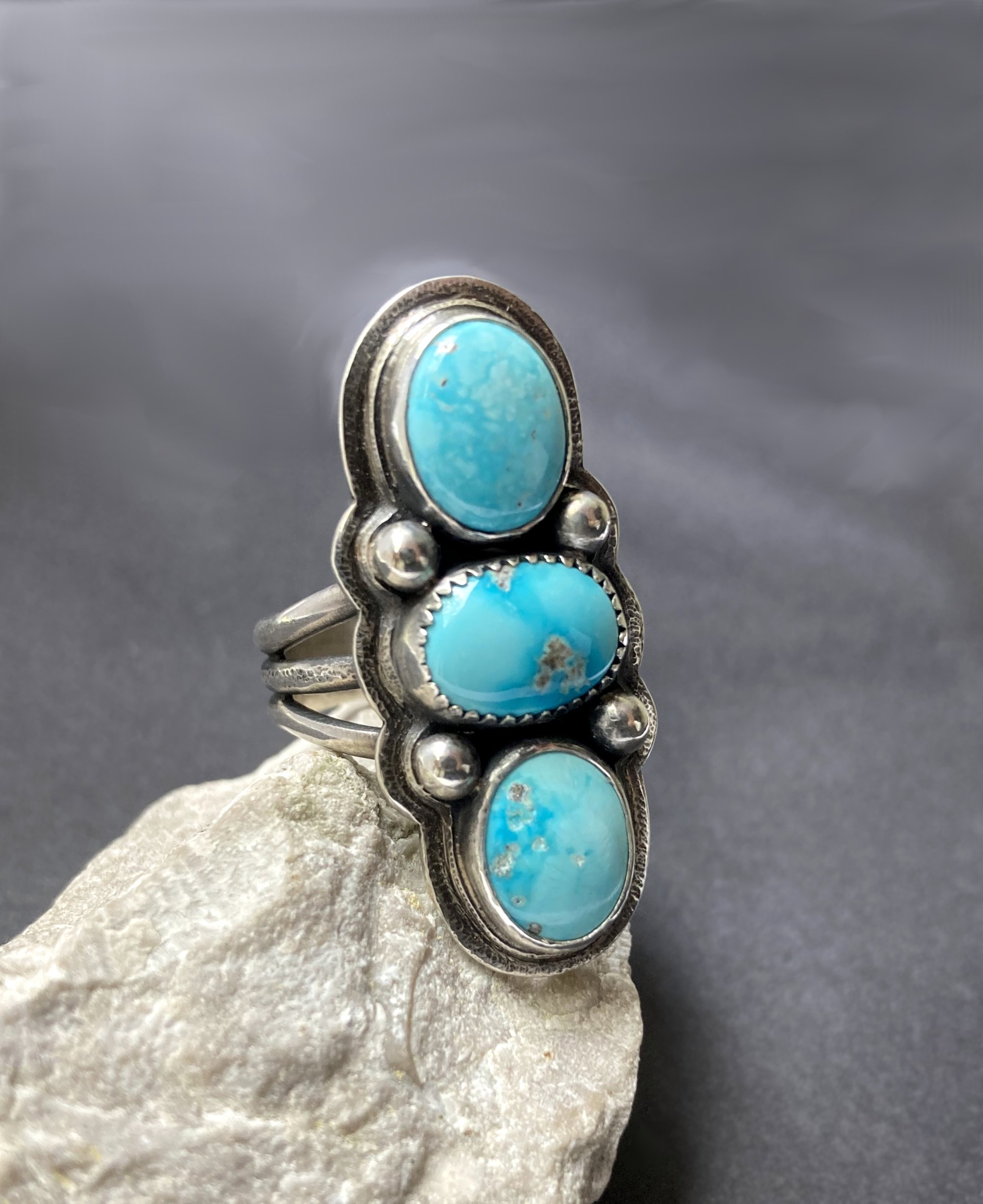 Blue Ridge Turquoise Multi Stone Statement Ring in Sterling Silver