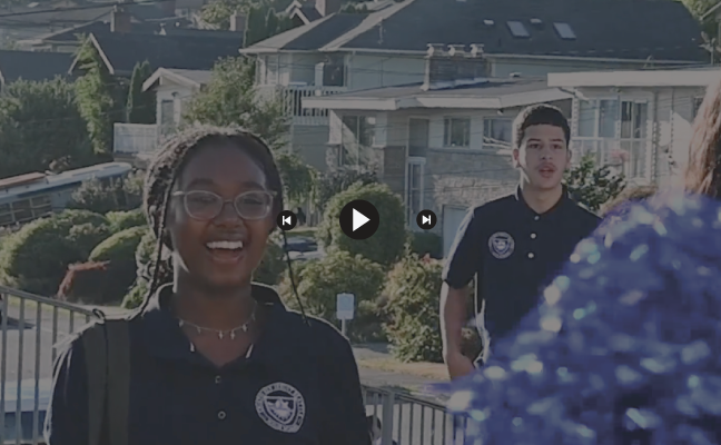 Recap video of the first day of school for the launch of a new high school, Cristo Rey Jesuit Seattle.