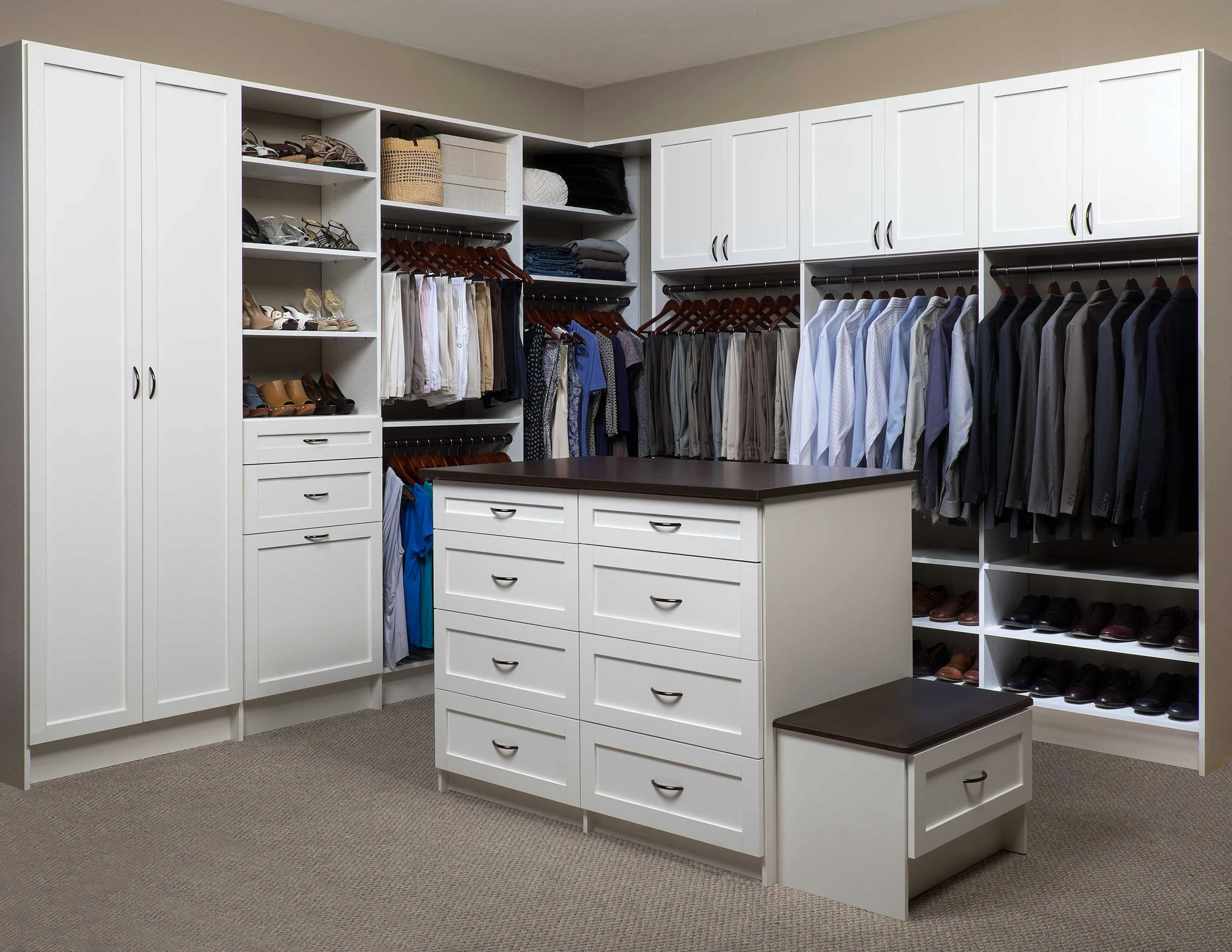 White-Shaker-Walk-In-Closet-with-Coco-Counter-Island-Wide-Angle-Mar-2014.jpg