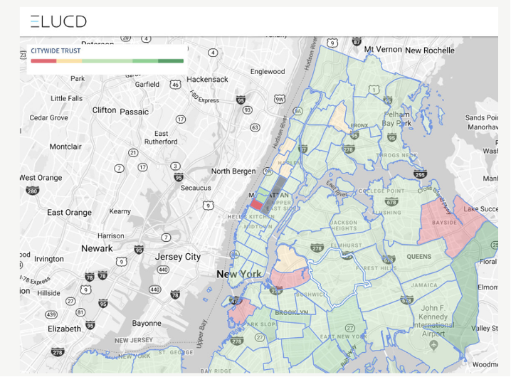 Map produced by Elucd's sentiment monitoring software