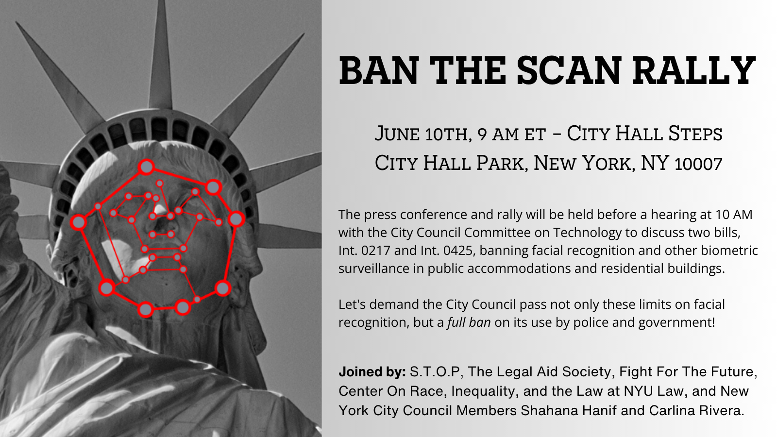 Ban The Scan Press Conference and Rally: Ban Facial Recognition in New York City!