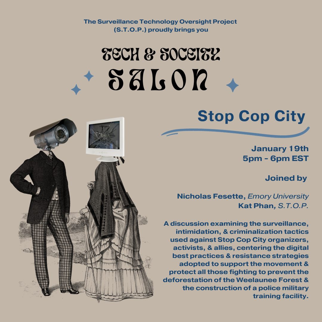 Tech &amp; Society Salon: Stop Cop City