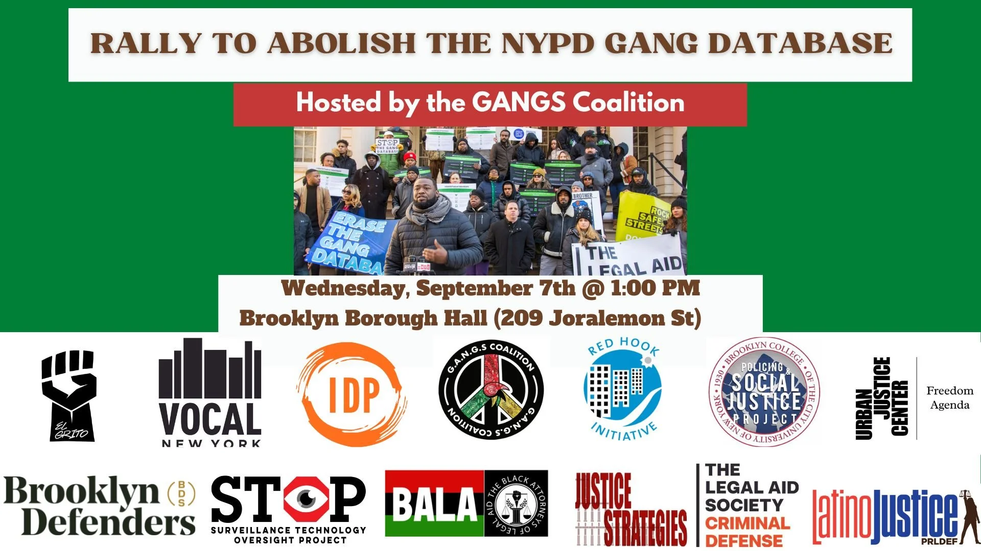 Abolish the Gang Database Rally