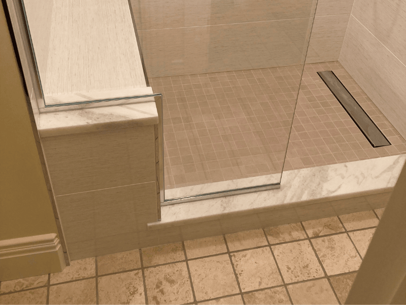 Linear Drain and Bench Seat