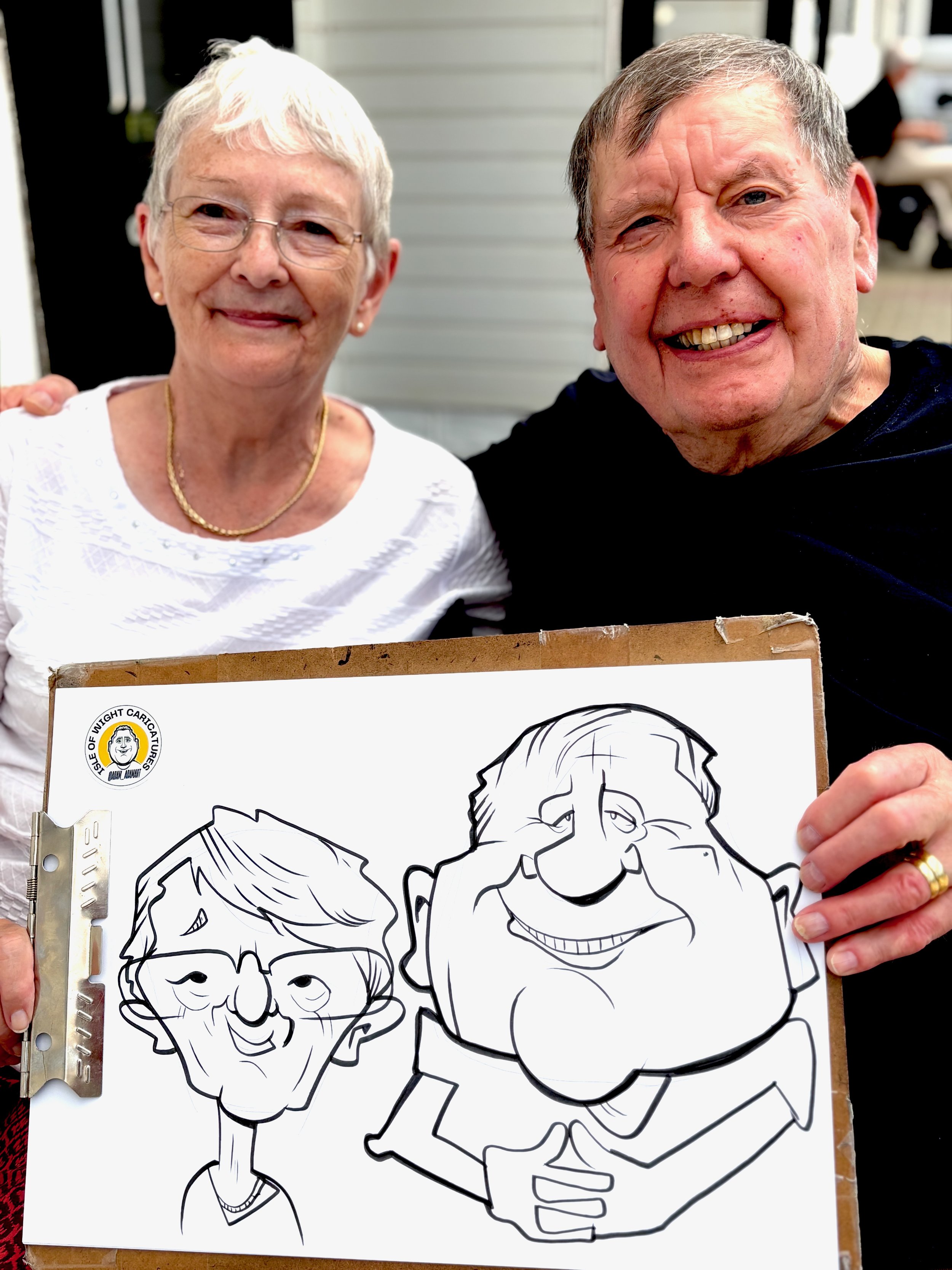 Live caricature artist drawing guests at a party, Bournemouth