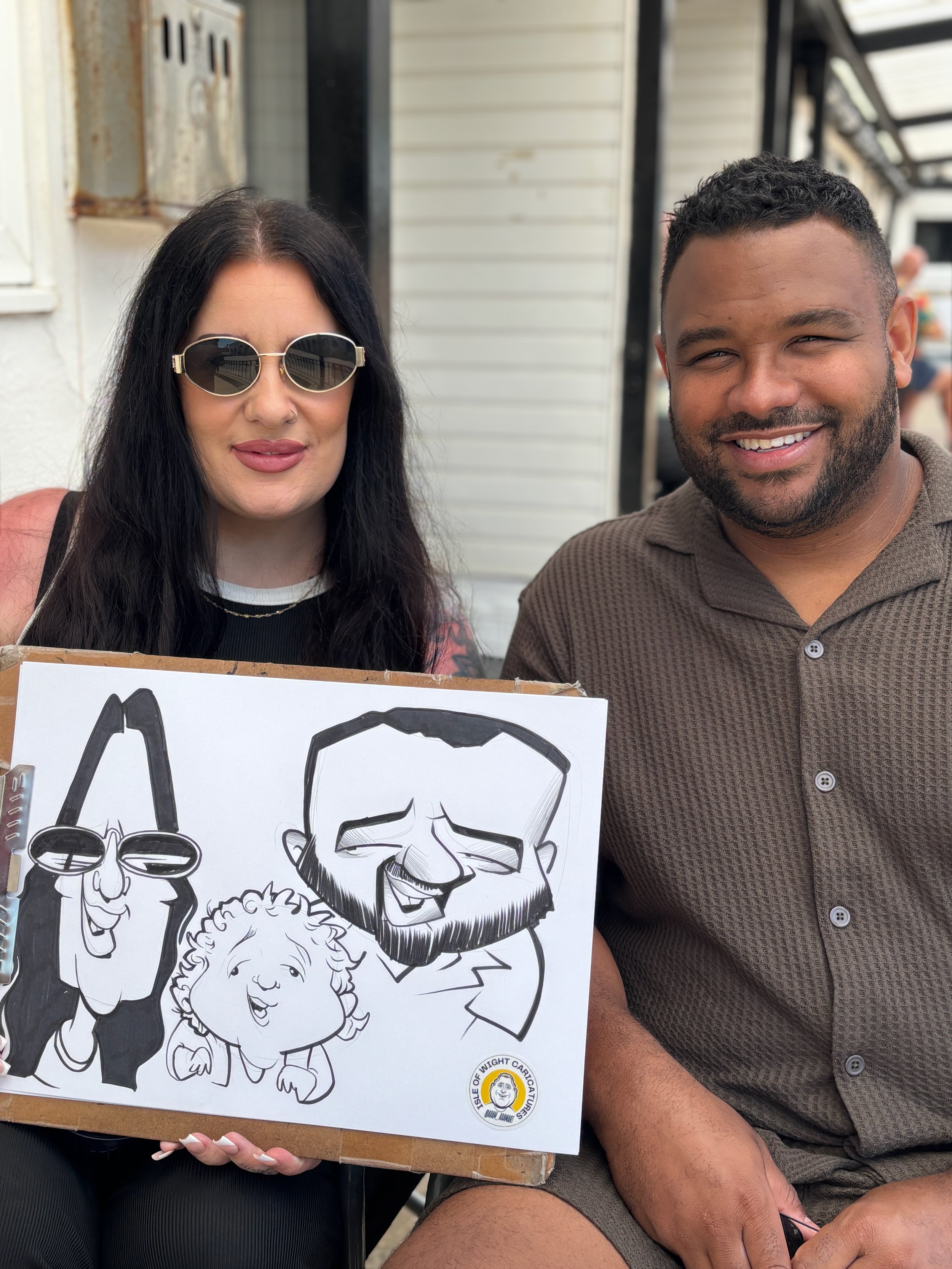 Live caricature artist drawing wedding guests, Southampton