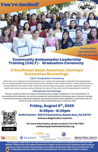 Community Ambassador Leadership Training (CALT) - Graduation Ceremony hosted by The Cambodian Family