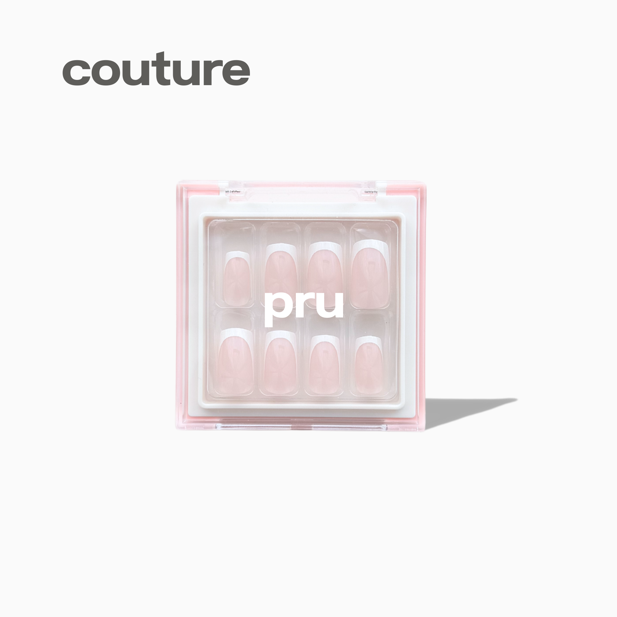 short french tip square press on nails