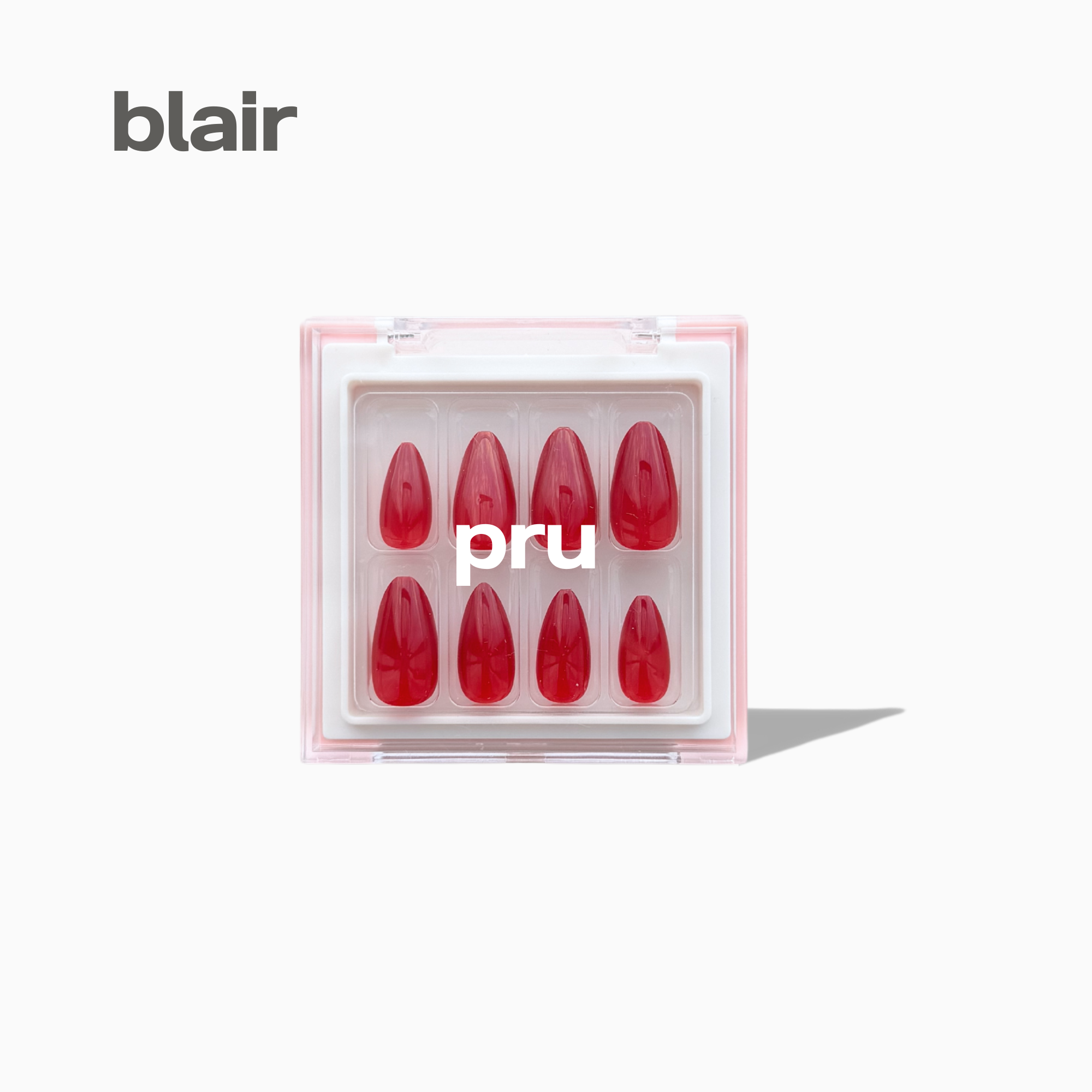 red almond press on nails