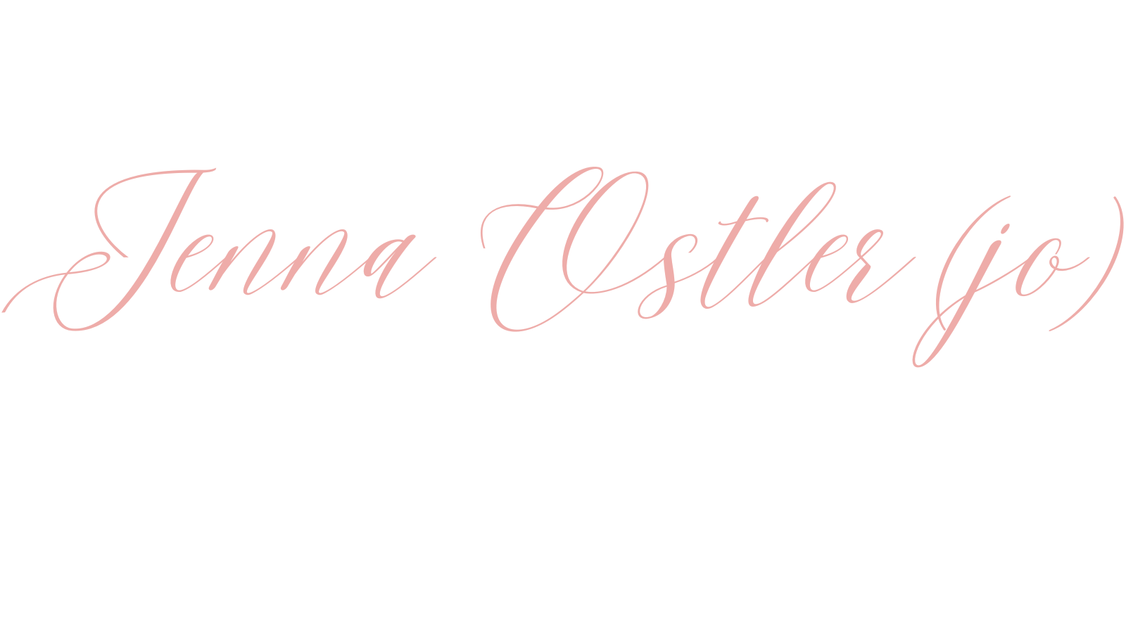 Elegant pink cursive text reads 'Jenna Oster (jo)' on a transparent background.