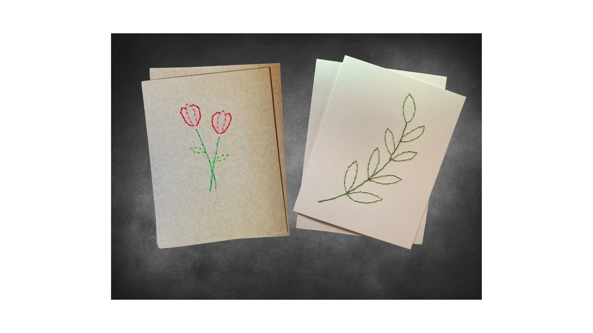 Hand-Stitched Botanical Cards