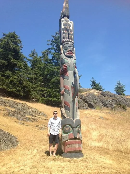 31ft. Totem of Raven, human and killer whale. 
Commission for a home on the San Juan Islands.
