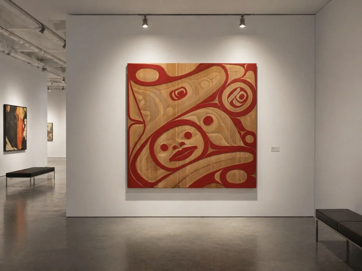 Red cedar panel, private collection