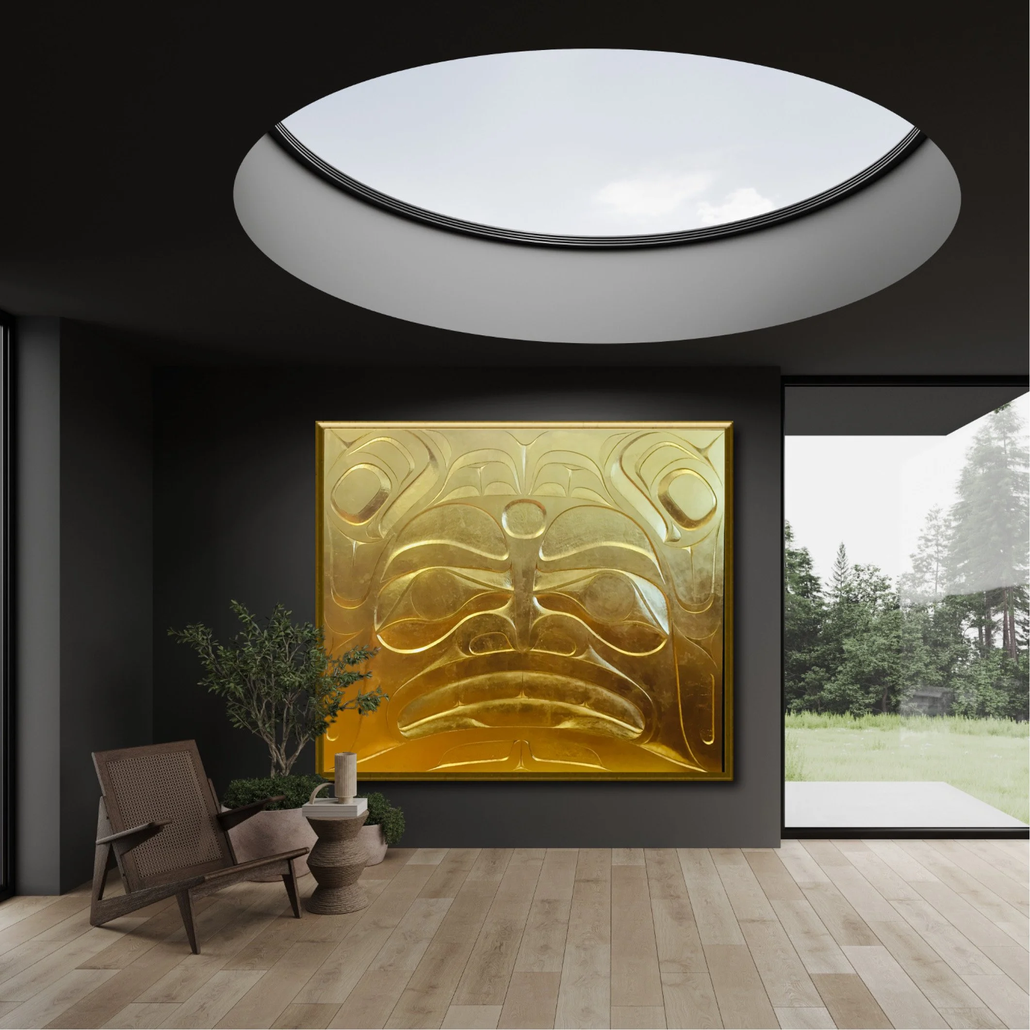 6’x6’ gold leafed panel, private collection.