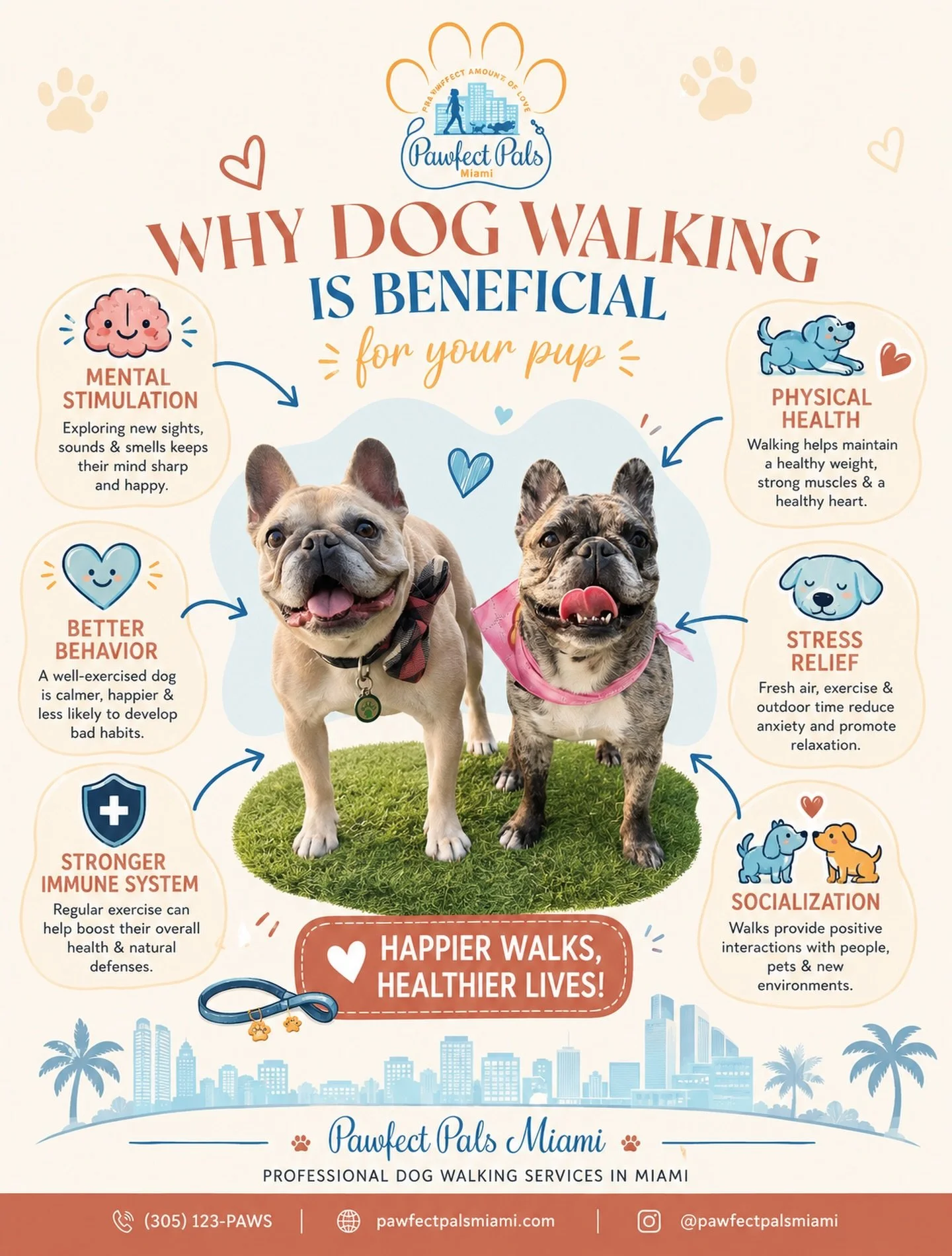 How many times do you walk your pet each week? 🐾👀

Between work, errands, traffic, and everyday life, we get it. Some days just get busy. But regular walks are so important for your pup&rsquo;s physical health, mental stimulation, behavior, and ove