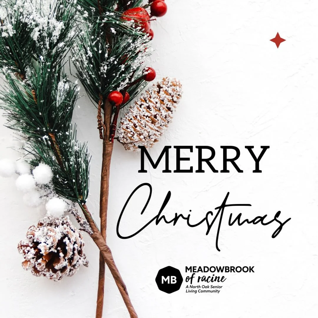 Merry Christmas from all of us at Meadowbrook of Racine!🎄

May your day be filled with joy, laughter, and the warmth of family and friends. Wishing you a holiday season as bright and beautiful as the smiles at our community.
.
.
.
#AssistedLiving #S