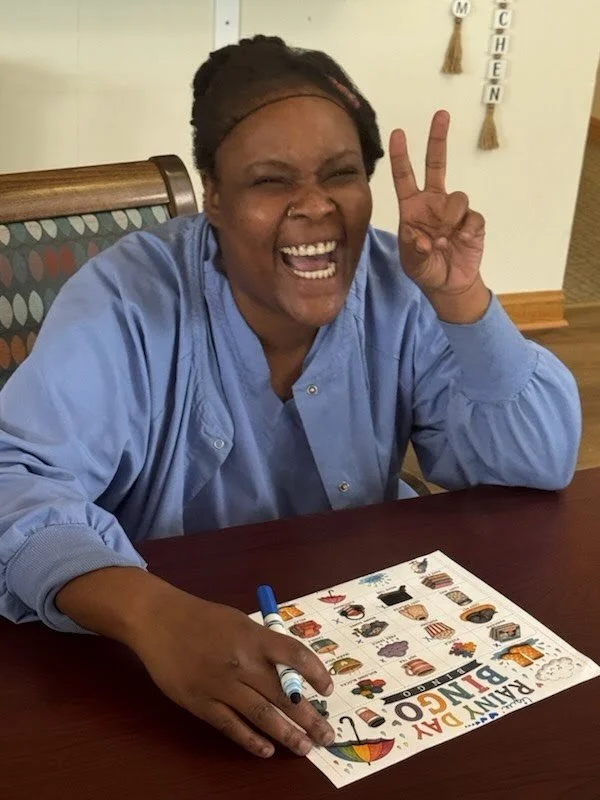 Rainy days are brighter when there&rsquo;s bingo! ☔🎉 Our residents enjoyed an afternoon of laughter and plenty of fun during Rainy Day Bingo. It&rsquo;s amazing how a simple game can bring so much joy and connection to our community! ❤️
.
.
.
#Assis
