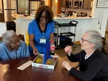 🎲 Game on! Whether solving puzzles or enjoying a friendly game, our residents had a wonderful time keeping their minds active, sharing laughs, and making memories. 
.
.
.
#AssistedLiving #SeniorLiving