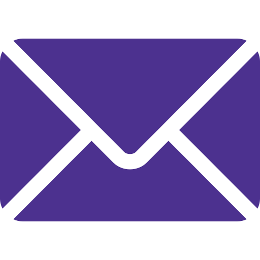 Purple envelope icon with black outline.