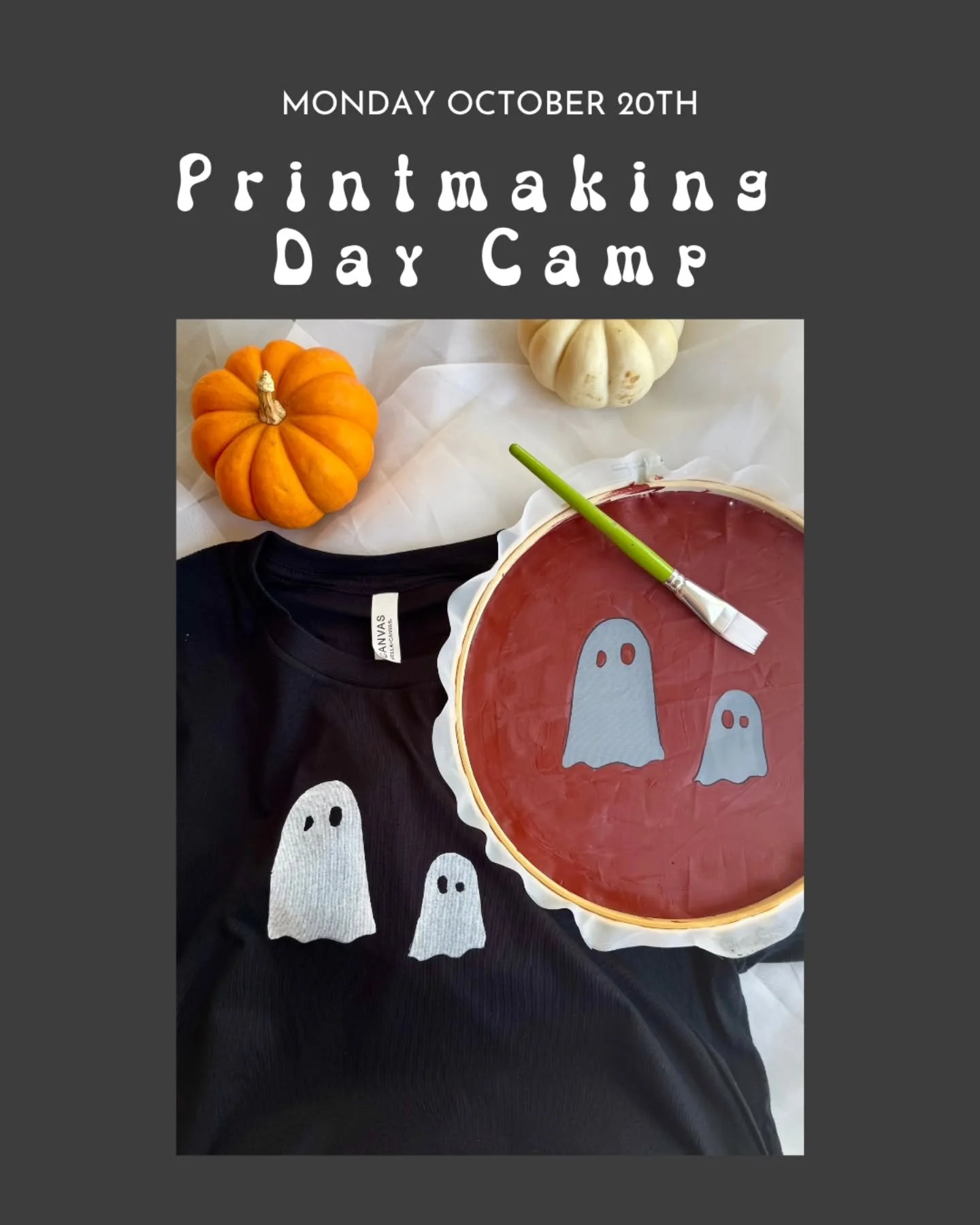 AISD- No school On Monday October 20th!

👻🎃🍂

Our special guest instructor, Brittany, from @piechartpress will be leading our campers in a DIY  method of screen printing- no dark room, expensive equipment or prior experience needed! Get into the A