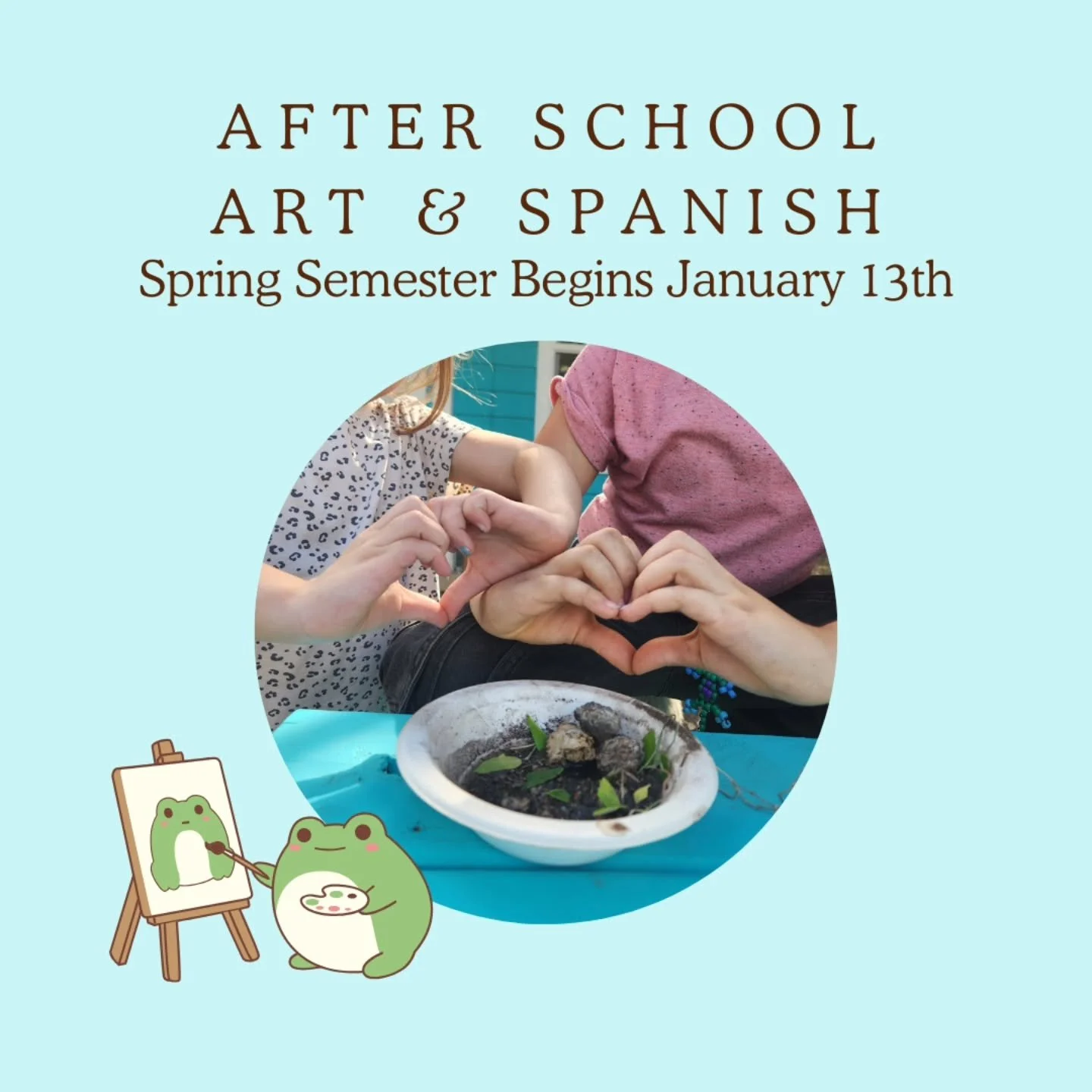 📢 Our Spring semester begins soon! 

After School Art Club is getting a glow up✨️
We are excited to bring Spanish language into our curriculum!

🗓 Every Tuesday &amp; Wednesday from 3pm-6pm.
Ages 5-11 years old.

📚 Our monthly lesson plans focuses