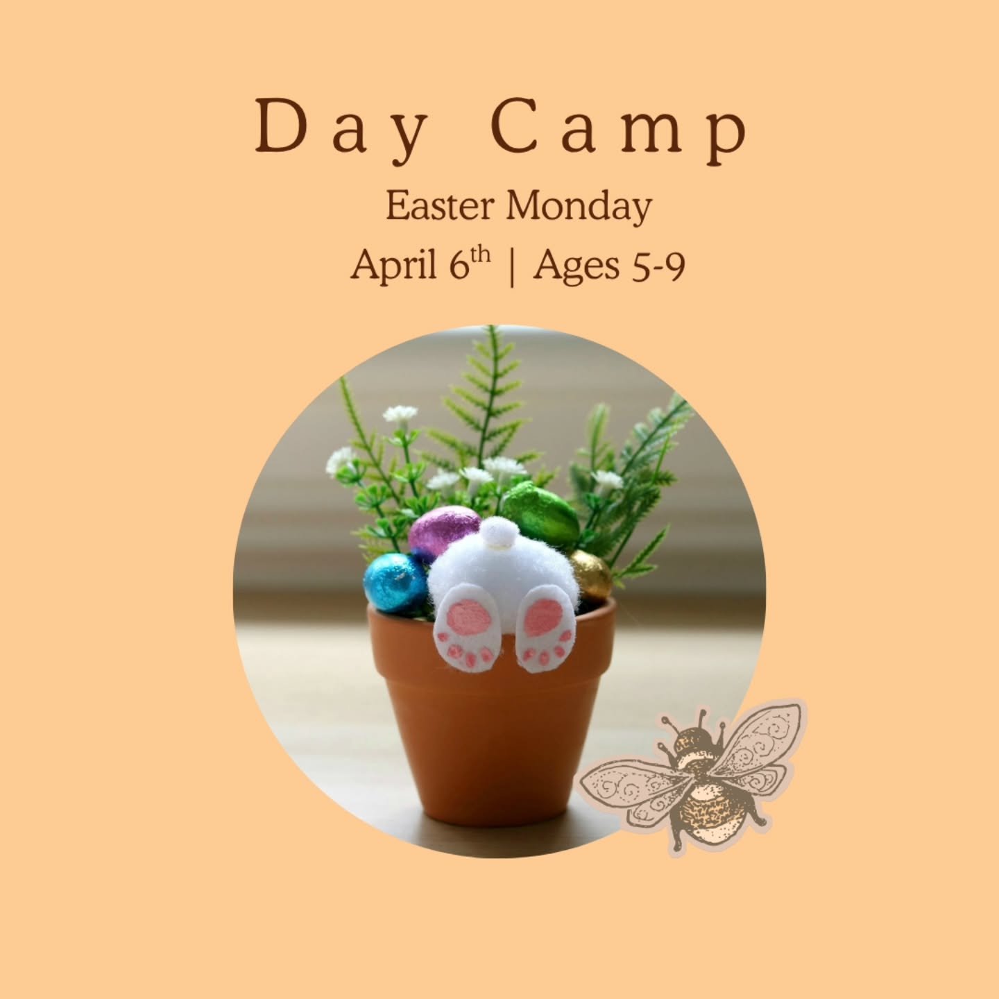 🐝 Upcoming Day Camp! 

🗓 April 6th
🕘 9am-3pm
👩🏻&zwj;🎨 Ages 5-9

Drop in  for a day of Spring crafting and fun! 
Registration on our website.
Space is limited. Sign up now!