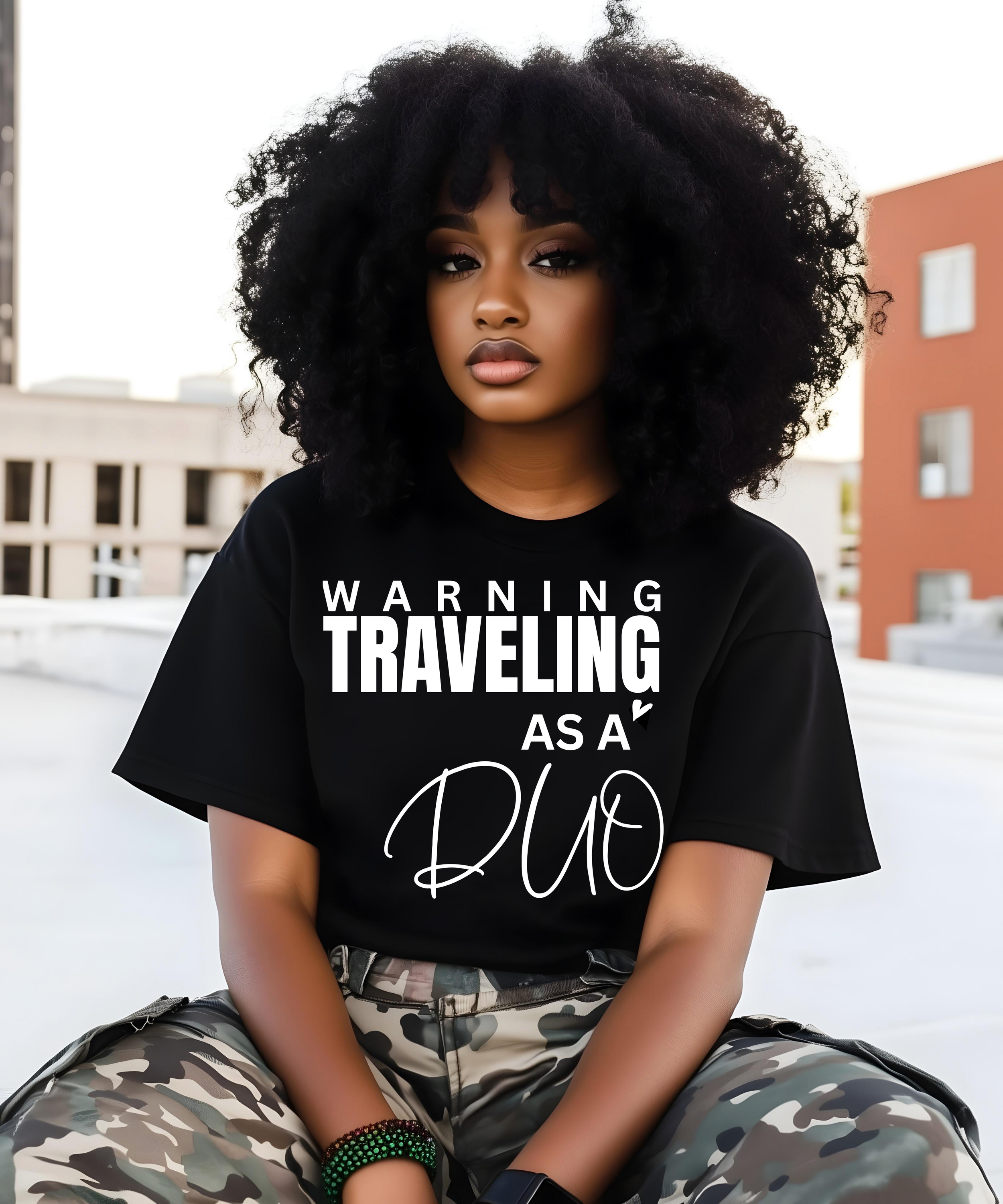 Couples T-shirt Warning Traveling As A Duo (8).png