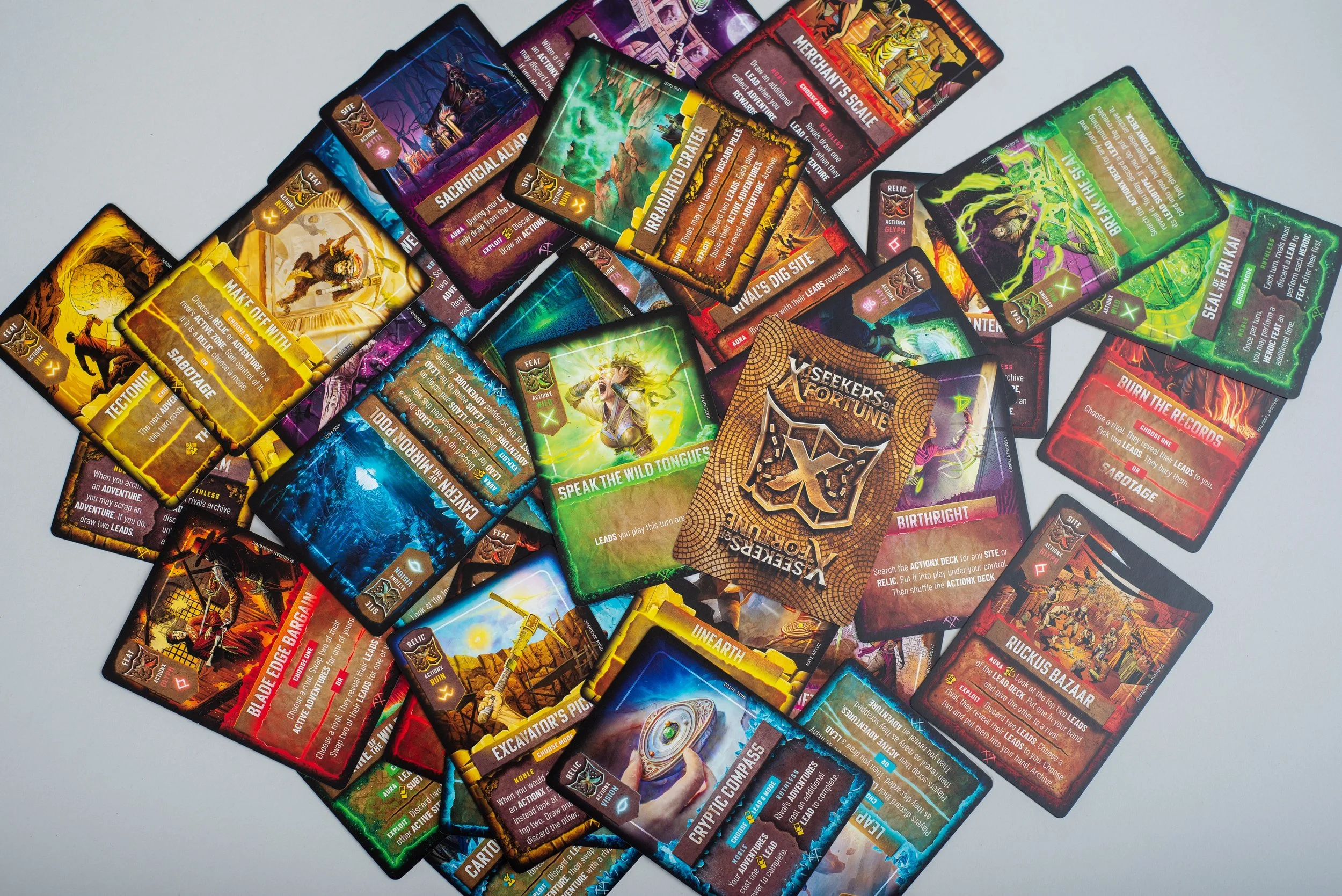 Pile of ActionX cards.