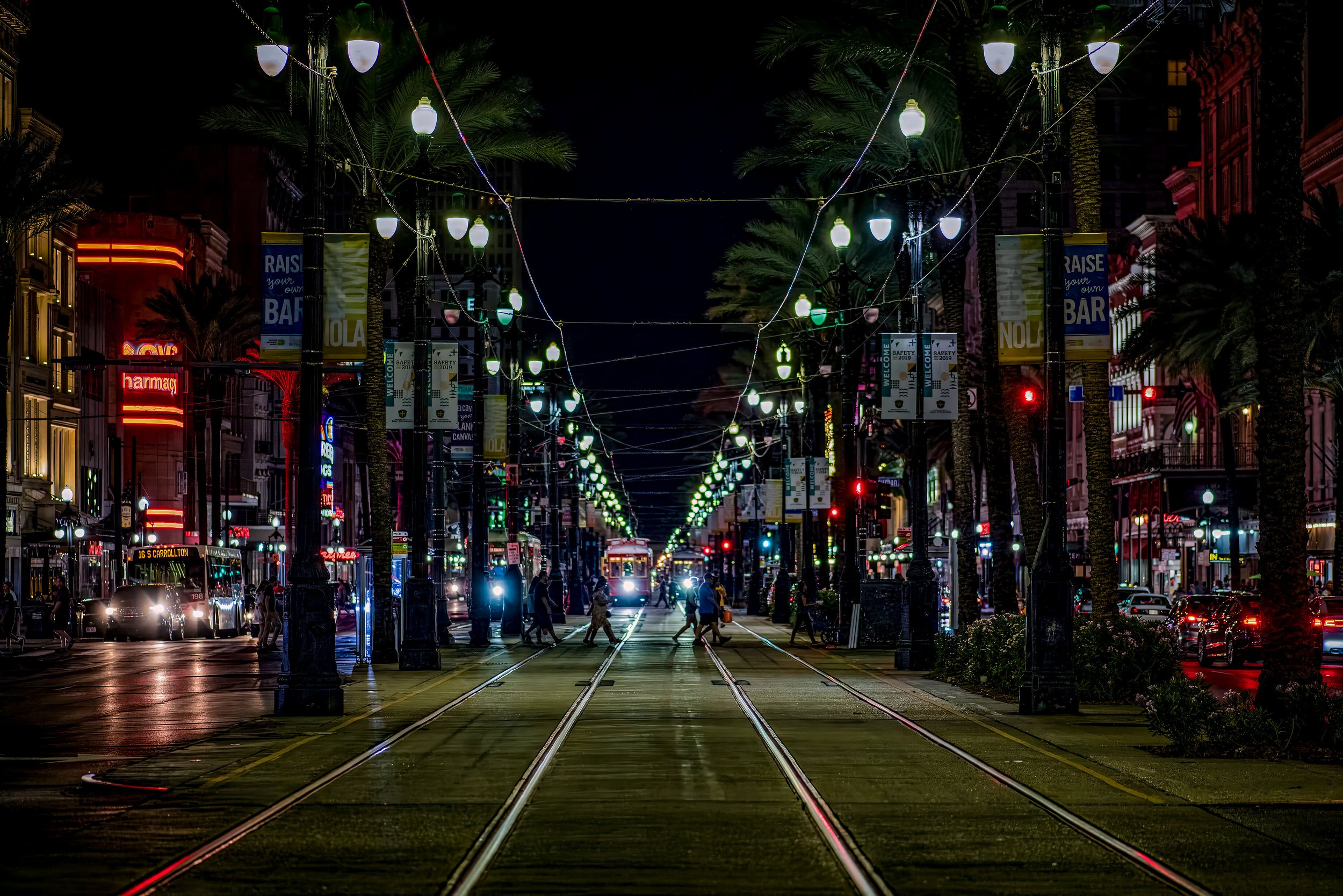 New Orleans Night Street by PJM Image