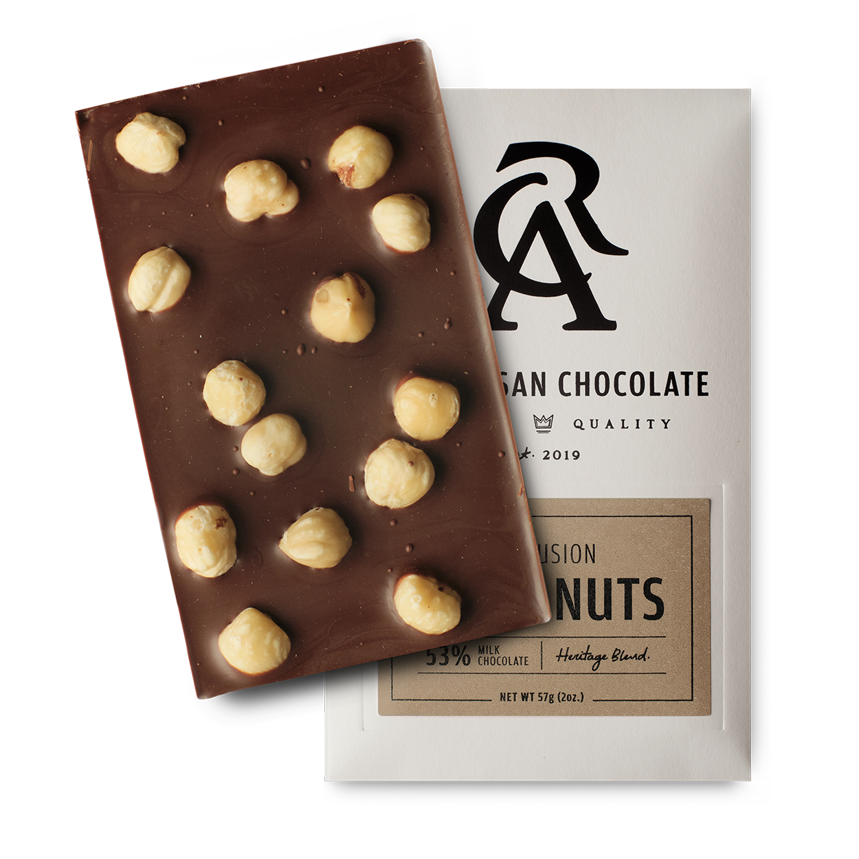 _CHOCOLATE_ページ HAZELNUTS, 53% MILK CHOCOLATE — CAR Artisan Chocolate