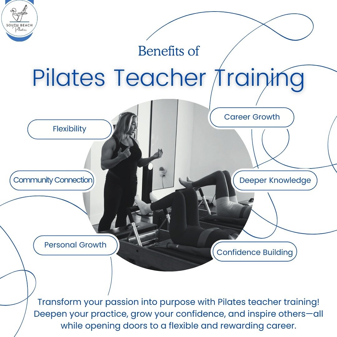 Transform your love for Pilates into a rewarding career! 💙 Explore flexibility, personal growth, and deeper knowledge through South Beach Pilates Teacher Training. Your journey starts here&mdash;let&rsquo;s inspire together! #PilatesTeacherTraining 