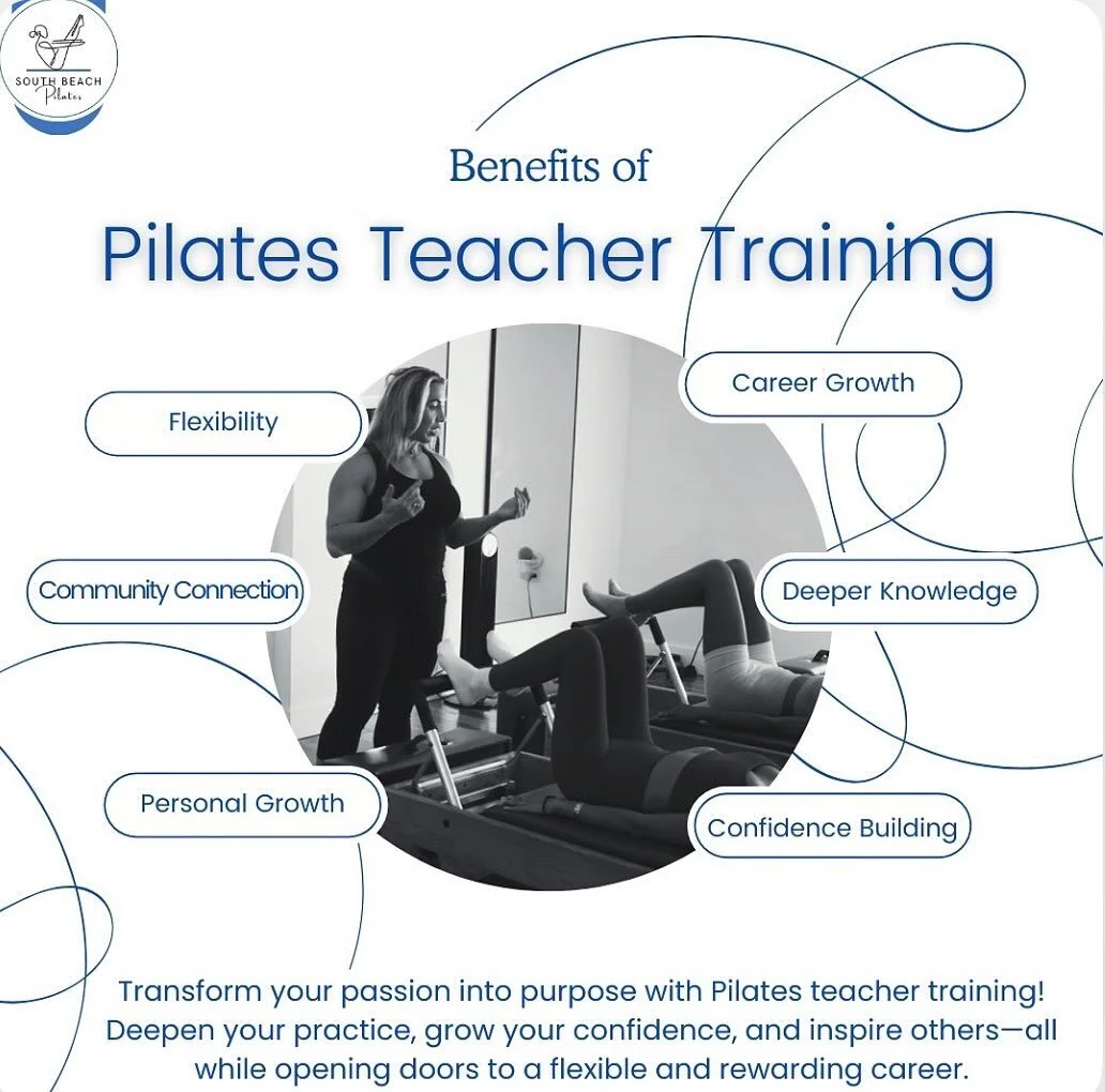 Starting January 2026 transform your love for Pilates into a rewarding career! 💙 Explore flexibility, personal growth, and deeper knowledge through South Beach Pilates Teacher Training. Your journey starts here&mdash;let&rsquo;s inspire together! #P