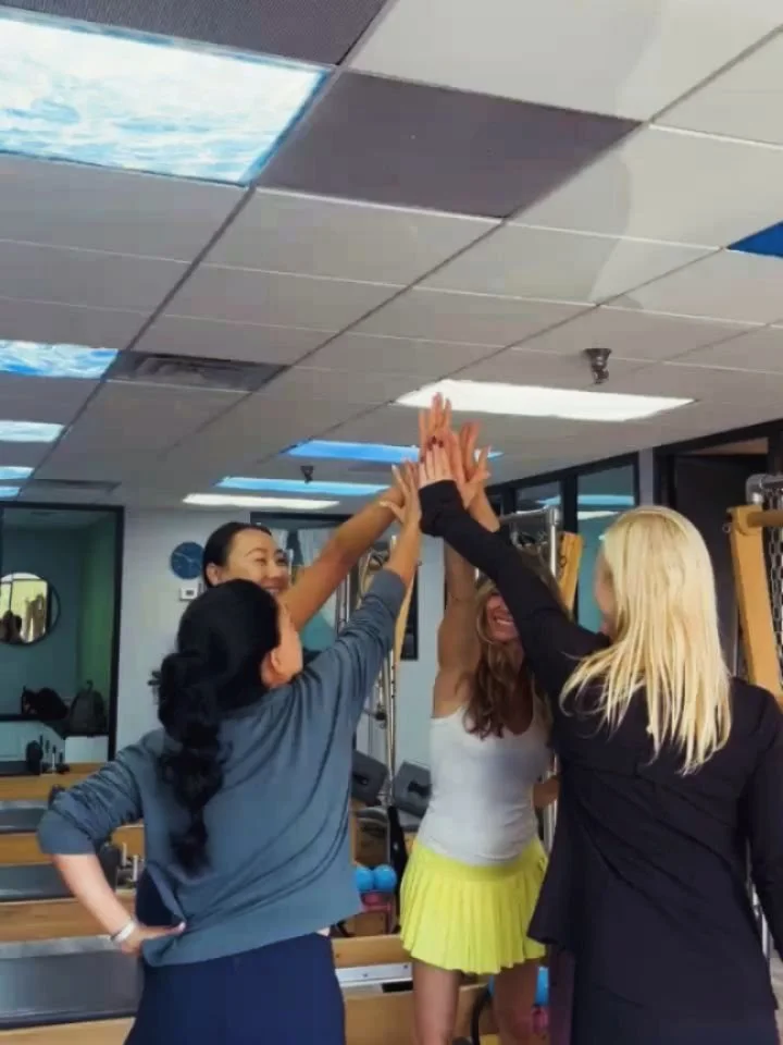 A little teamwork, high-fives and endless laughter powered by Pilates. ❤️❤️❤️❤️