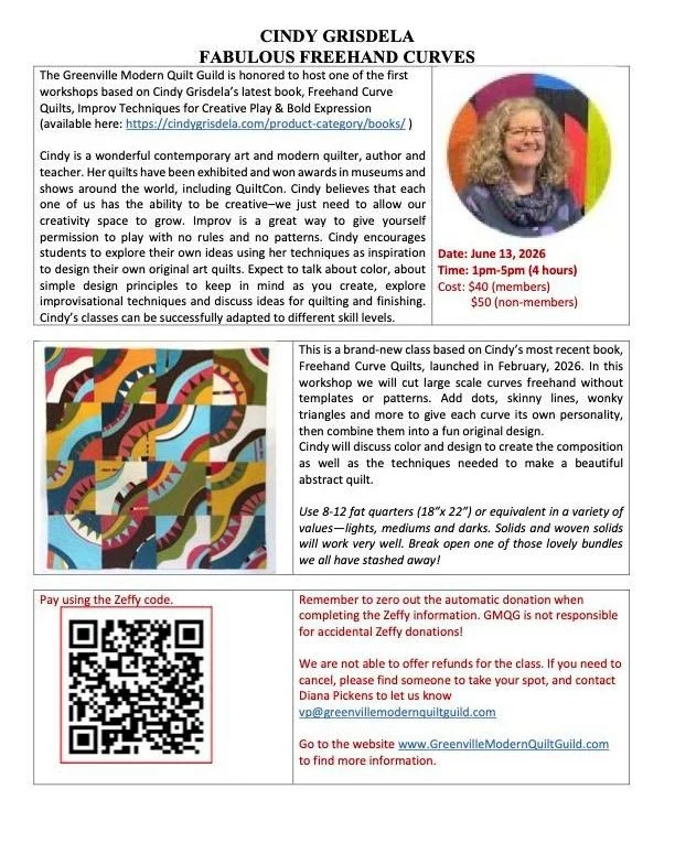 Join the Greenville Modern Quilt Guild June 13th