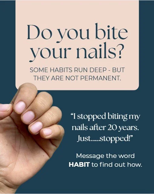 ✨ Nail biting isn&rsquo;t just a &ldquo;bad habit.&rdquo;
It&rsquo;s often an unconscious way your mind is coping with stress, anxiety, or old patterns of self-soothing.

Hypnotherapy helps you get to the root cause. Rewiring the subconscious trigger