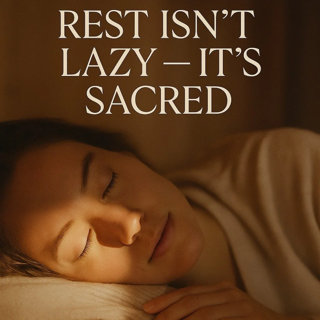 REST ISN&rsquo;T LAZY,  IT&rsquo;S SACRED

You&rsquo;ve spent years doing, fixing, holding it all together.
But what if rest is the most productive thing your soul could do this week?

When you finally let yourself pause, your nervous system exhales.