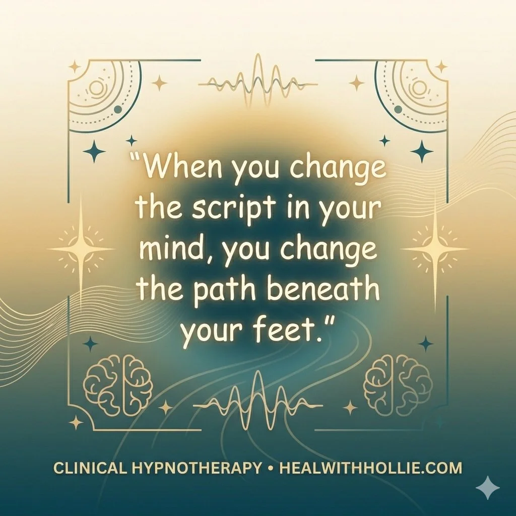 👑⚖️✨

The path 👣 doesn&rsquo;t change until the script does 🌿

You can&rsquo;t walk a new path while running an old program. 🌀 The patterns keeping you stuck &mdash; the anxiety, the cycles, the same outcomes dressed in different clothes &mdash; 