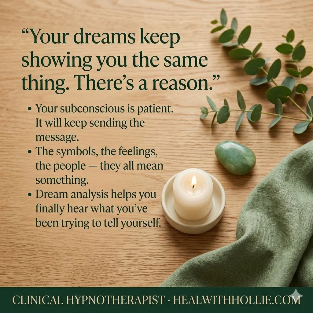 Your dreams keep replaying the same scenes because your subconscious is wanting your attention🌙✨

Those recurring symbols, haunting emotions, and familiar faces are not random; they are persistent messages from your inner self. Stop ignoring the war