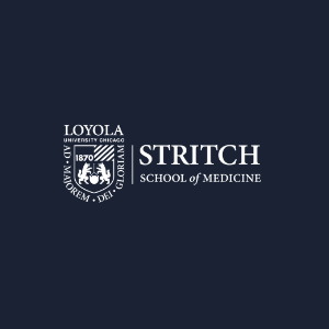 Loyola University Chicago Stritch School of Medicine logo on a dark background.