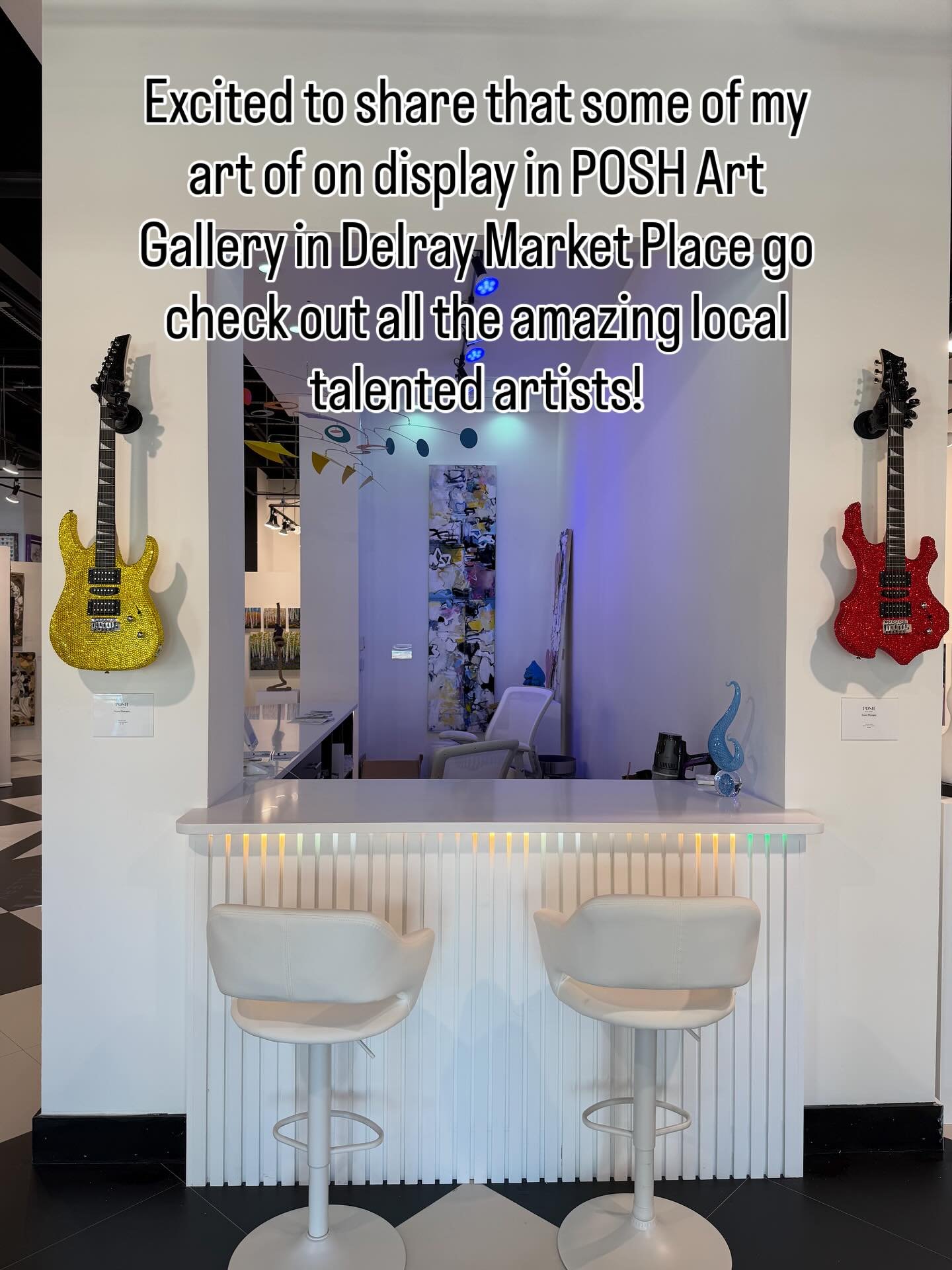 Excited to share some of my art is on display in POSH ART GALLERY in Delray Market Place! Go check out all the beautiful art work from many local artist!
