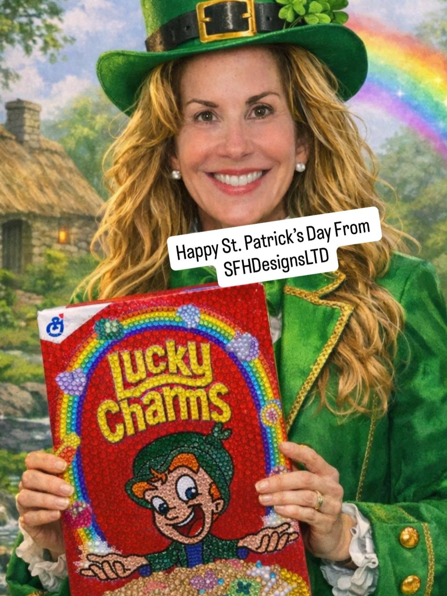 @generalmills @luckycharms #popart #rhinestoneart