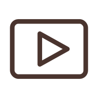 Play button icon inside a rectangle to represent video or media content