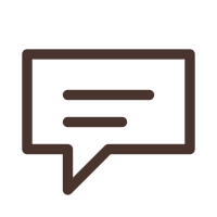 Speech bubble icon with three horizontal lines inside