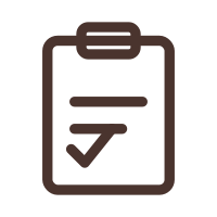 Icon of a clipboard with a checkmark