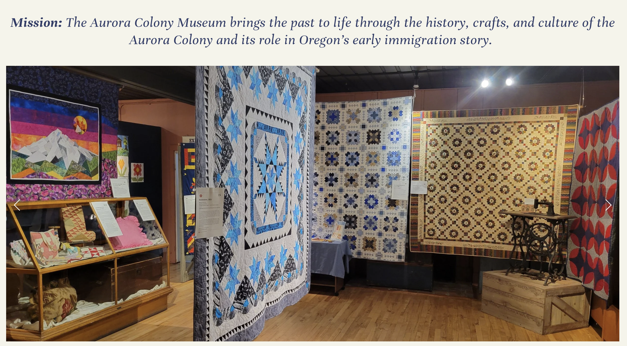 Aurora Colony Museum Mission