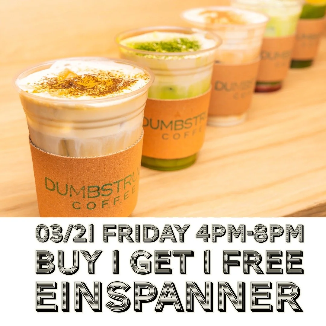 We will be having a Grand Opening Buy 1 Get 1 FREE event on 03/21 Friday 4pm-8pm!  

All &ldquo;Specialty Einspanners&rdquo; Only  We also have added fresh bakery and snack options, please see display case for more details.  

****Offer is only valid